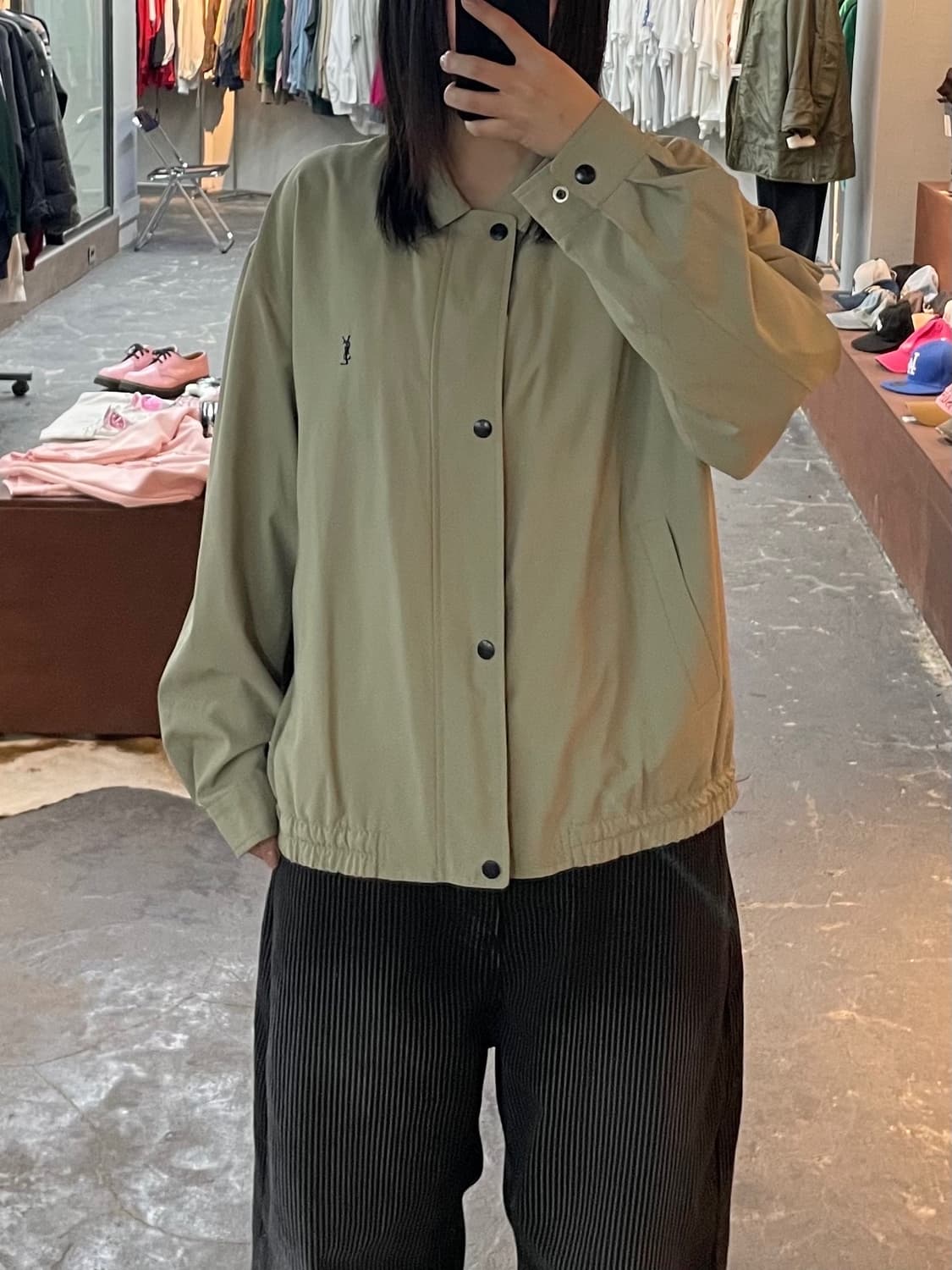 입생로랑 로고자수 블루종 자켓 H1810 상품이미지1