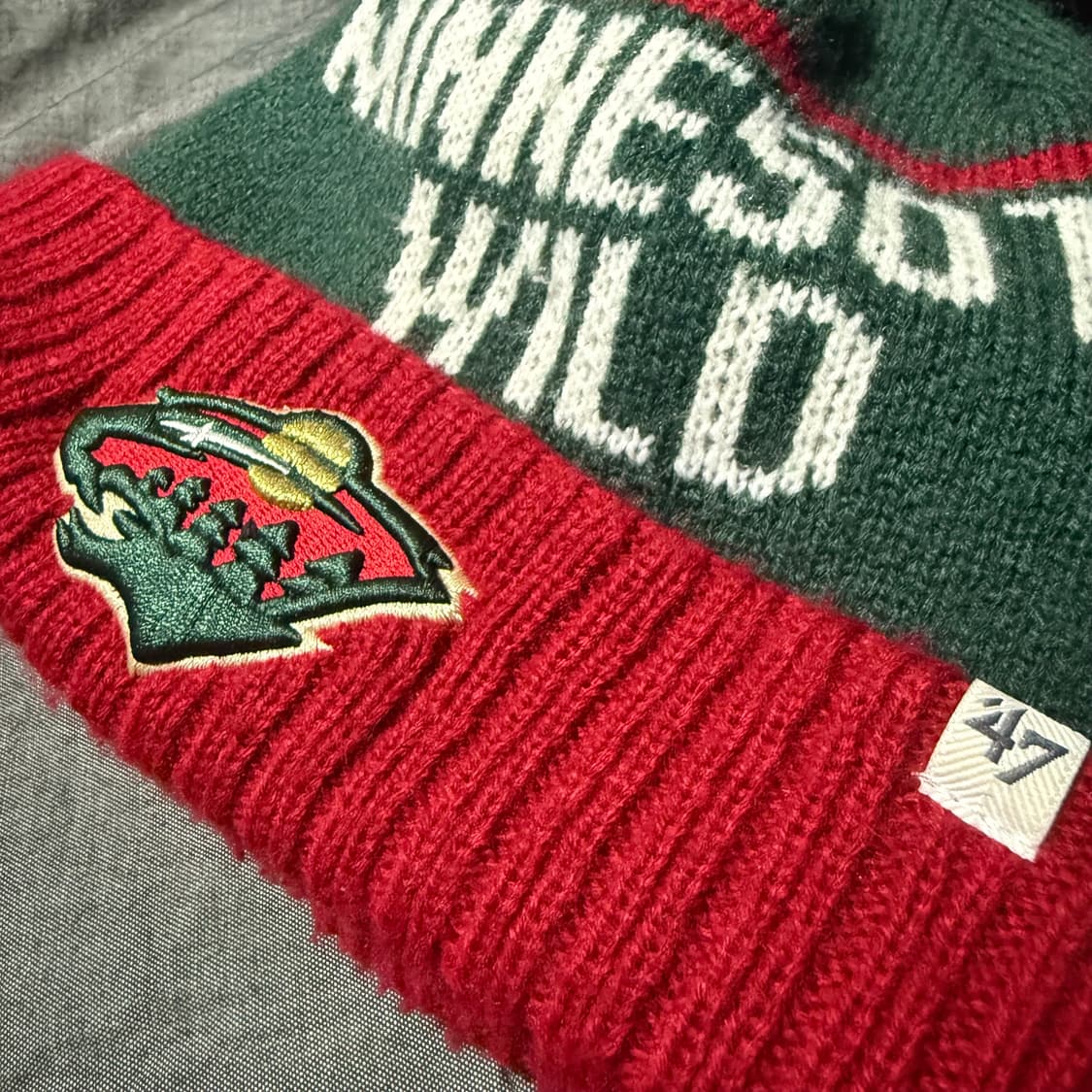 NHL Minesota Wild Knit Pom Beanie  상품이미지6