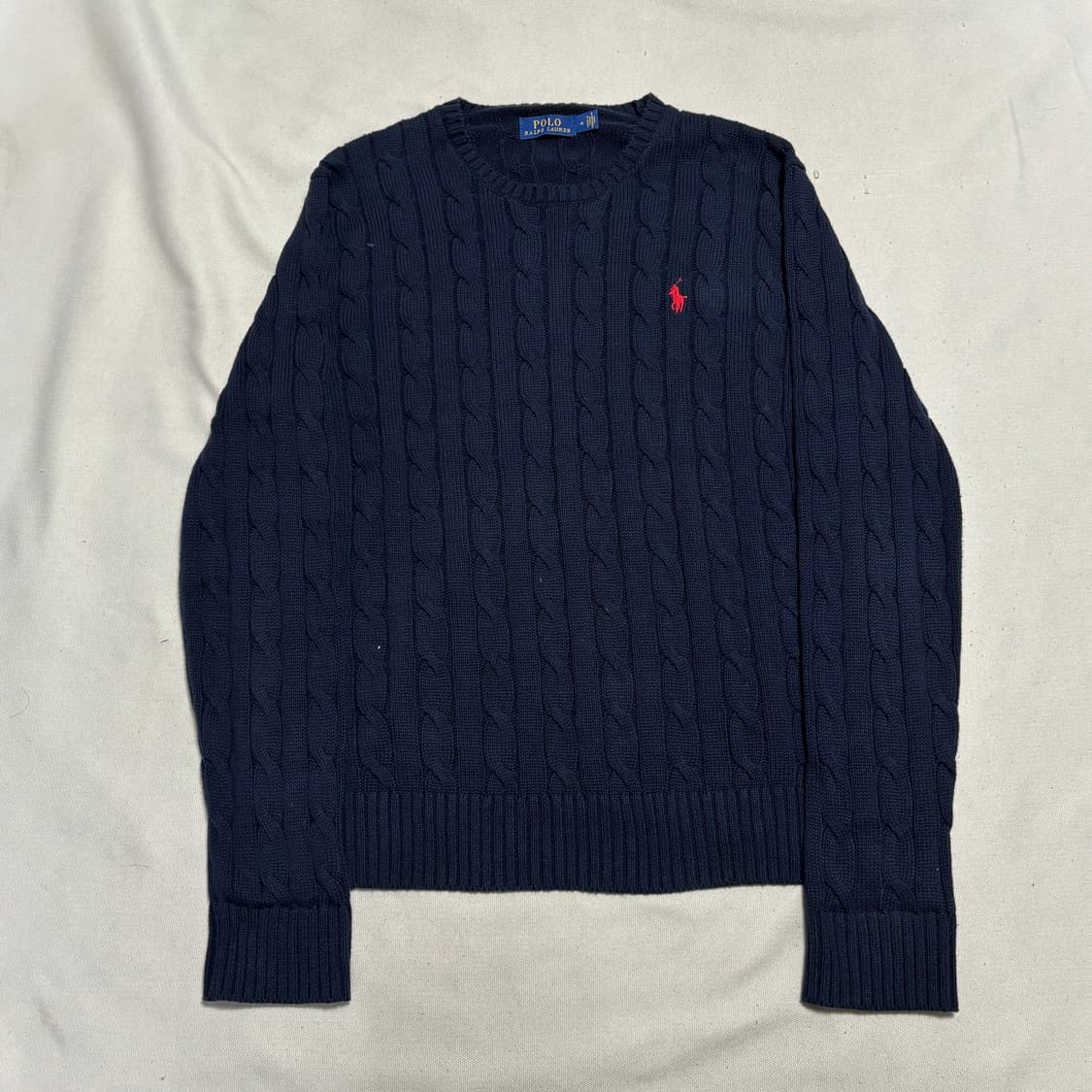 M 폴로랄프로렌 레드 포니 네이비 케이블 니트 상품이미지2