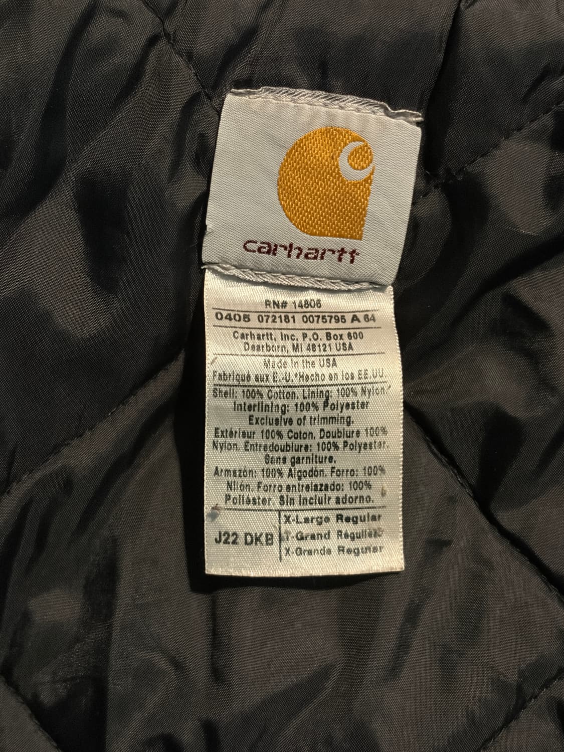 칼하트 아크틱 J22 DKB XL/R USA🇺🇸 상품이미지6