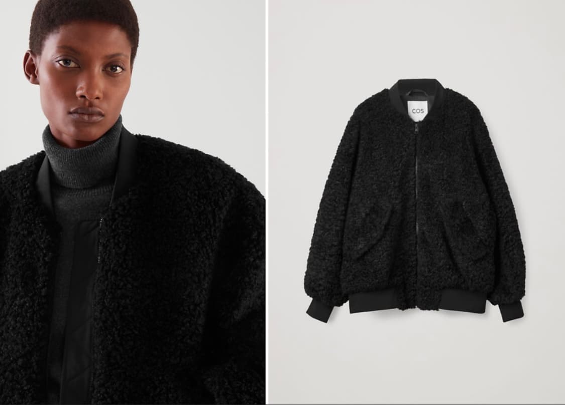 COS 오버사이즈 핏 테디 보머 자켓 상품이미지2