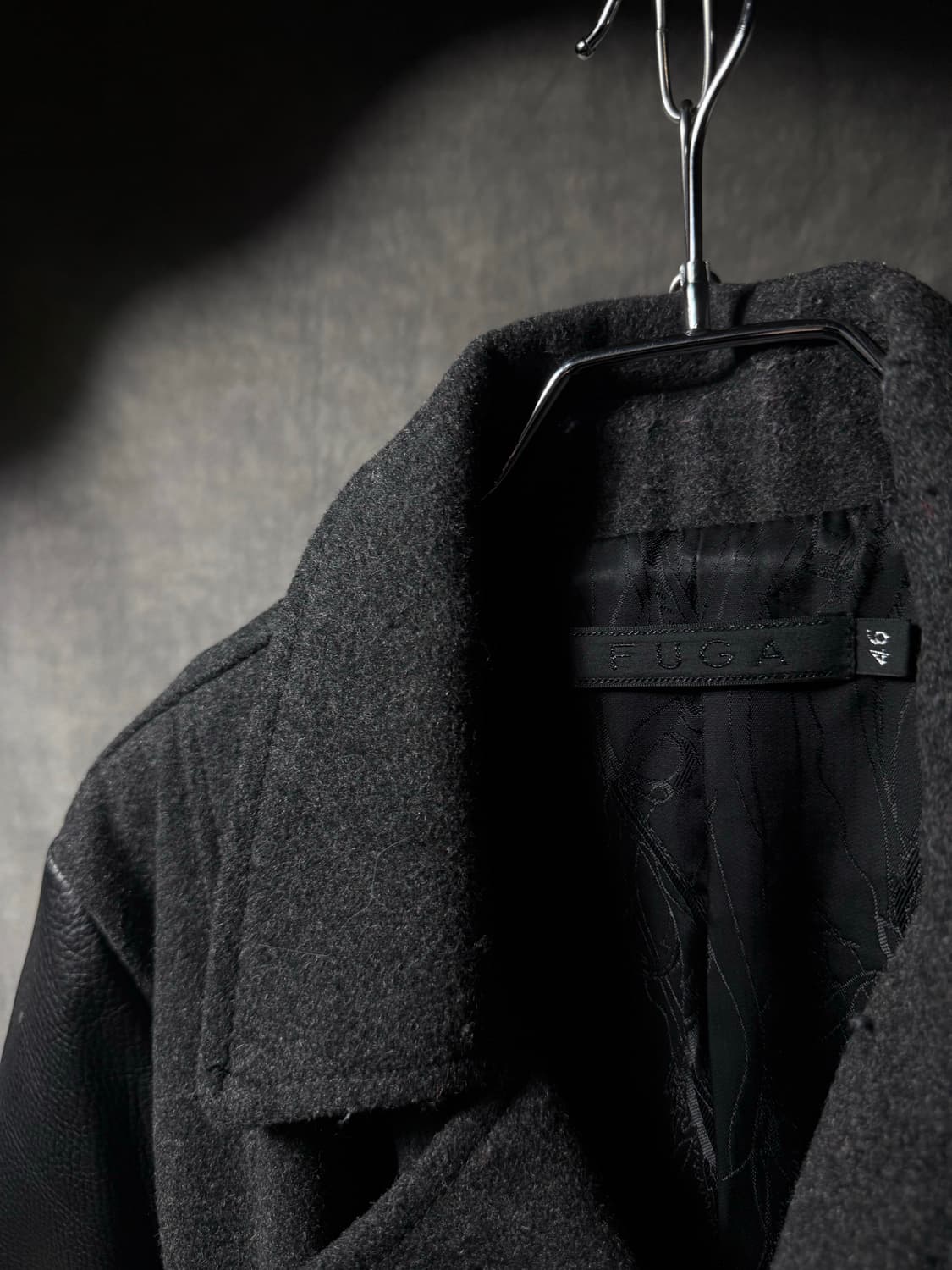 FUGA Wool Leather Hybrid Pea Jacket  상품이미지5