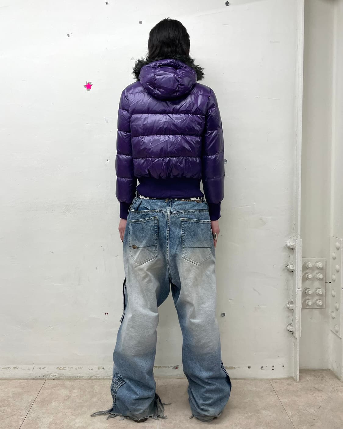 Glossy retro purple padded jacket 상품이미지4