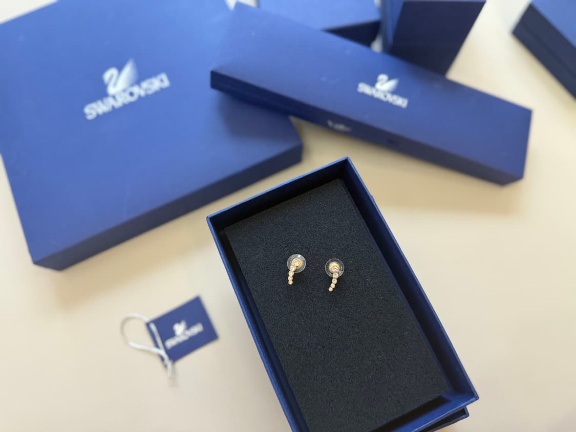 [새상품] 스와로브스키 Harley 이어커프 귀걸이 크리스탈 골드 티파니 상품이미지1