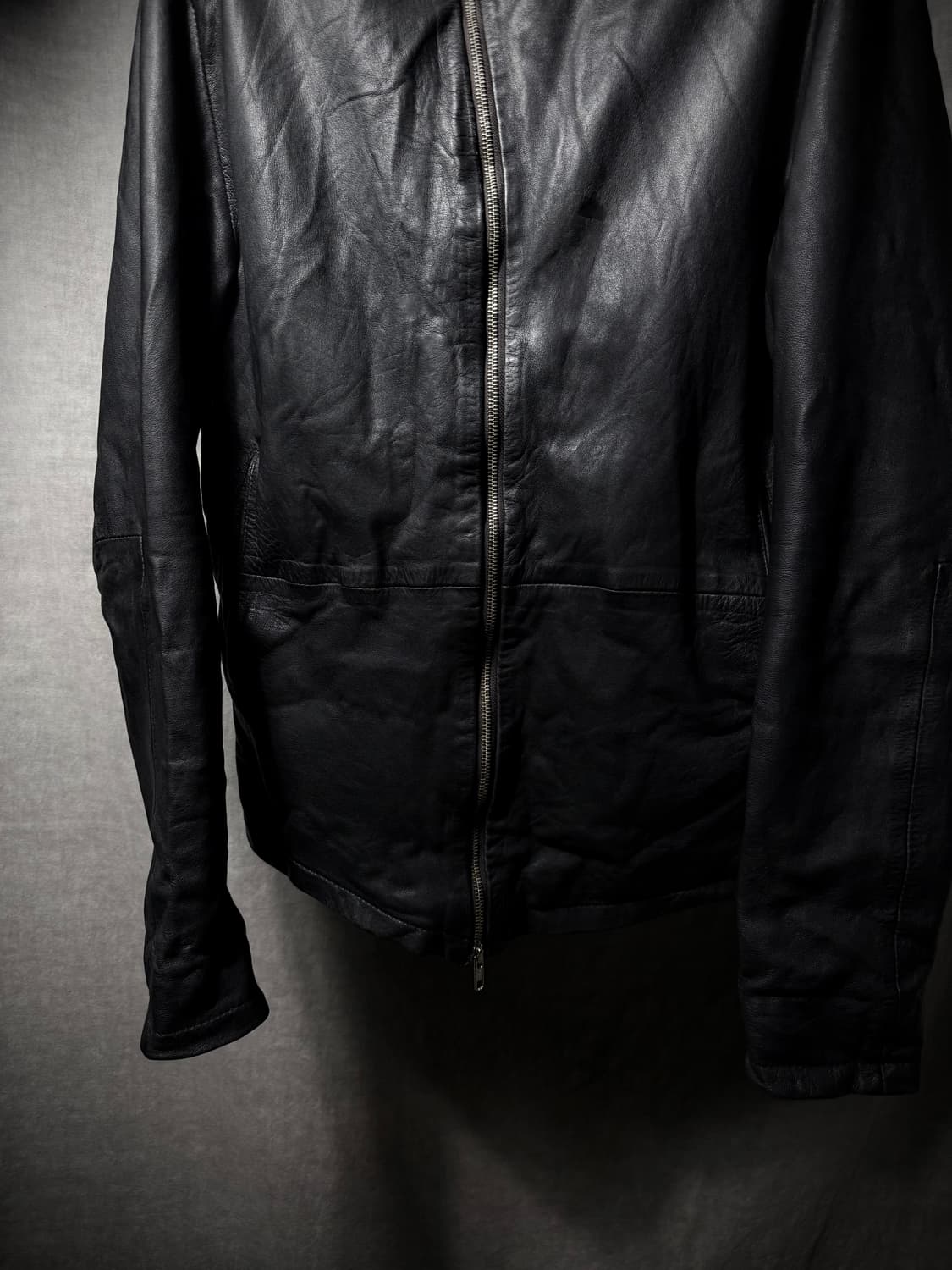 Obscur Asymmetrical Leather Jacket  상품이미지6