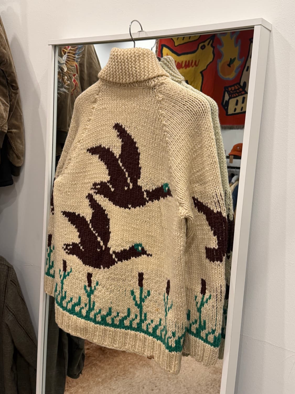 60s Vtg 빈티지 헤비울 Goose 코위찬 니트 집업 상품이미지5