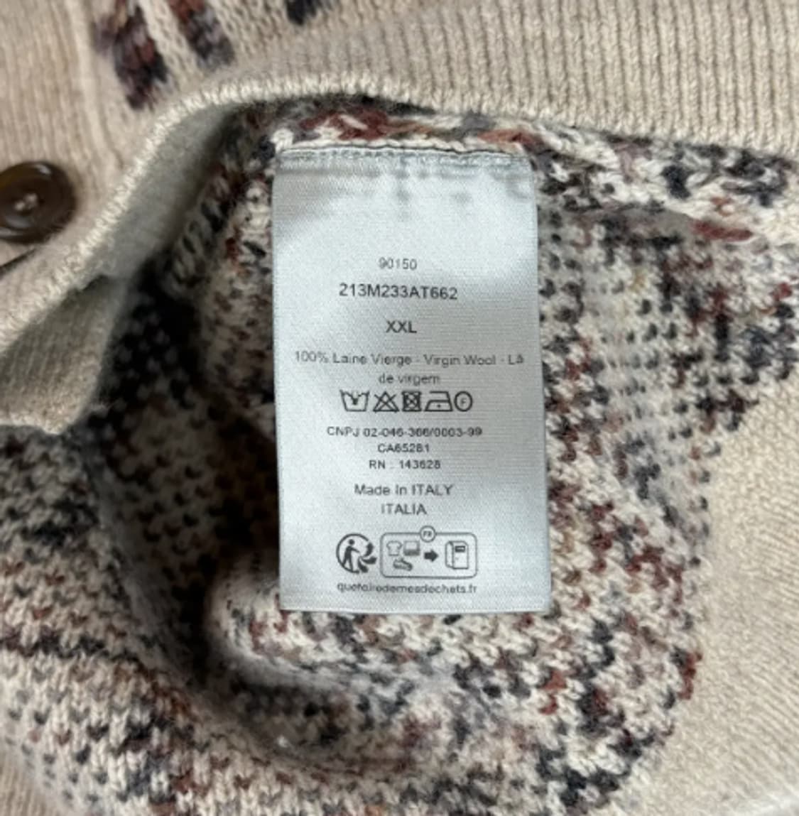 DIOR 오블리크 니트 가디건 베이지 XXL 상품이미지3