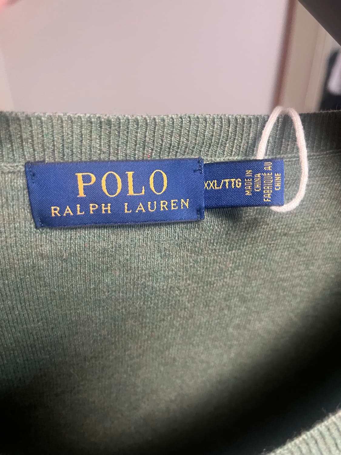 폴로 랄프로렌 맨즈 브이넥 피마 코튼 스웨터 니트 OLIVE 상품이미지4