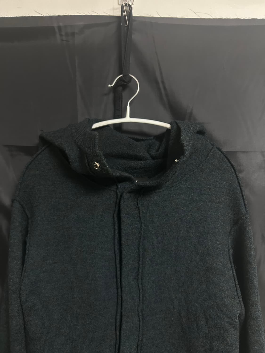 요지야마모토 후드 니트 코트 상품이미지4