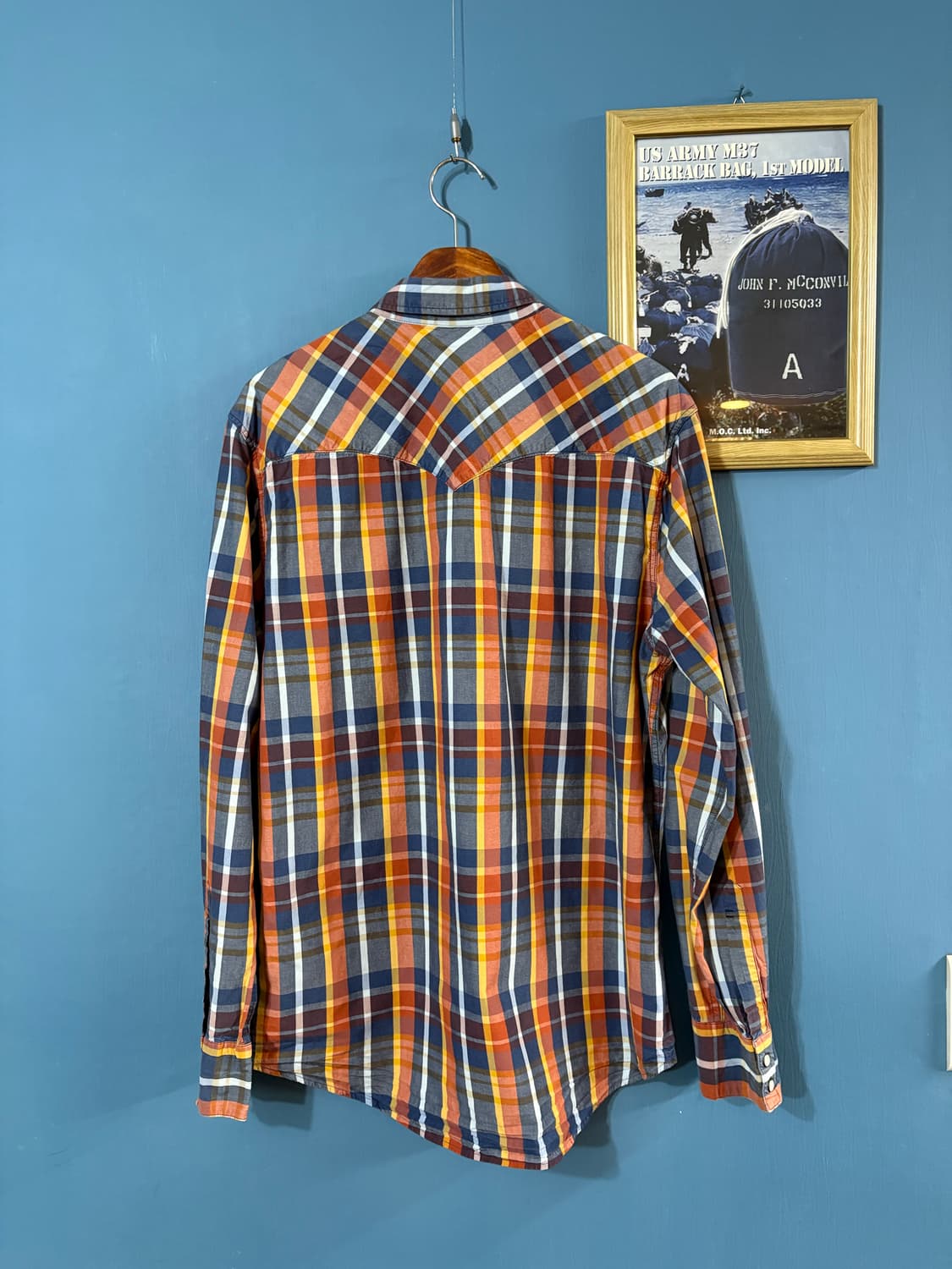 00‘s Levis Madras check western shirt.  상품이미지10