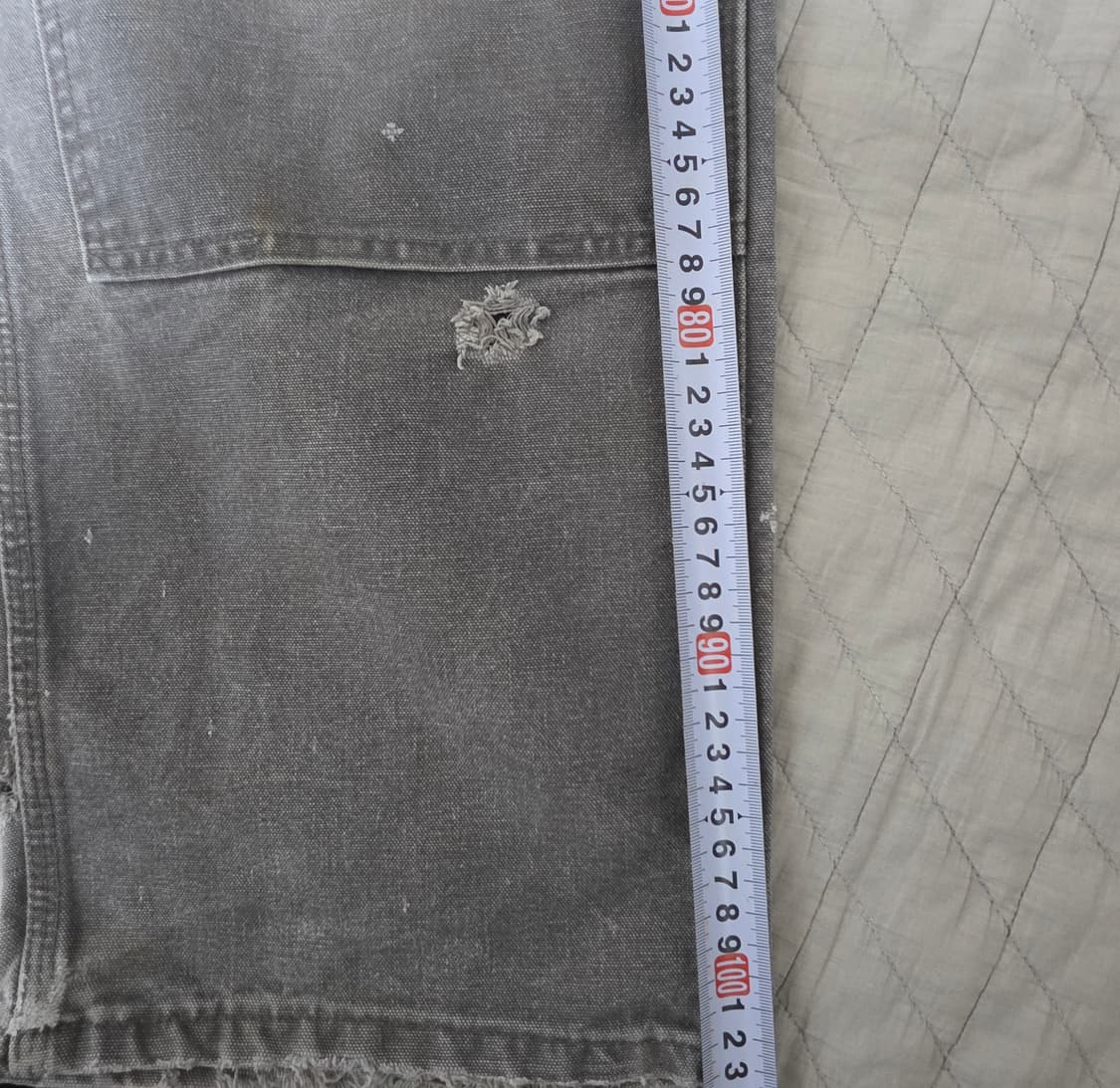 [38X30] 00s 칼하트 더블니 B136 GVL 트래쉬드 팬츠 G-1 상품이미지10