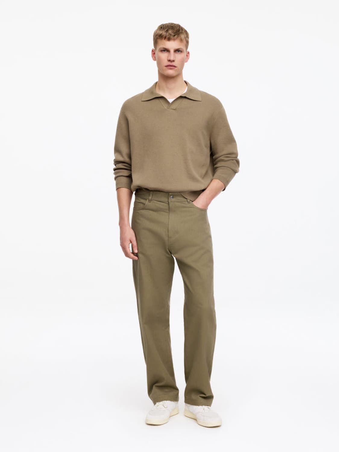 아르켓 코튼 트윌 트라우저 카키그린 50 새상품 상품이미지4