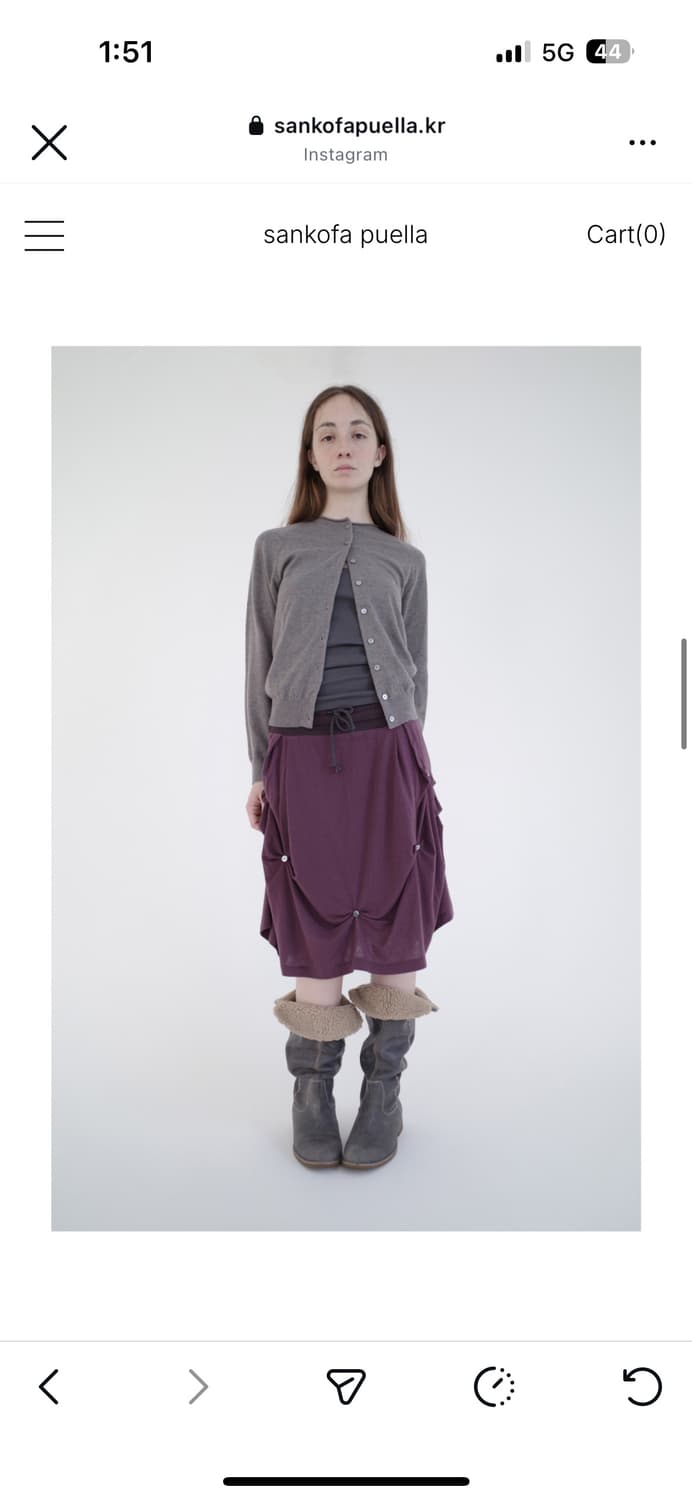 산코파퓨엘라 Drape wool skirt(Purple) 상품이미지4