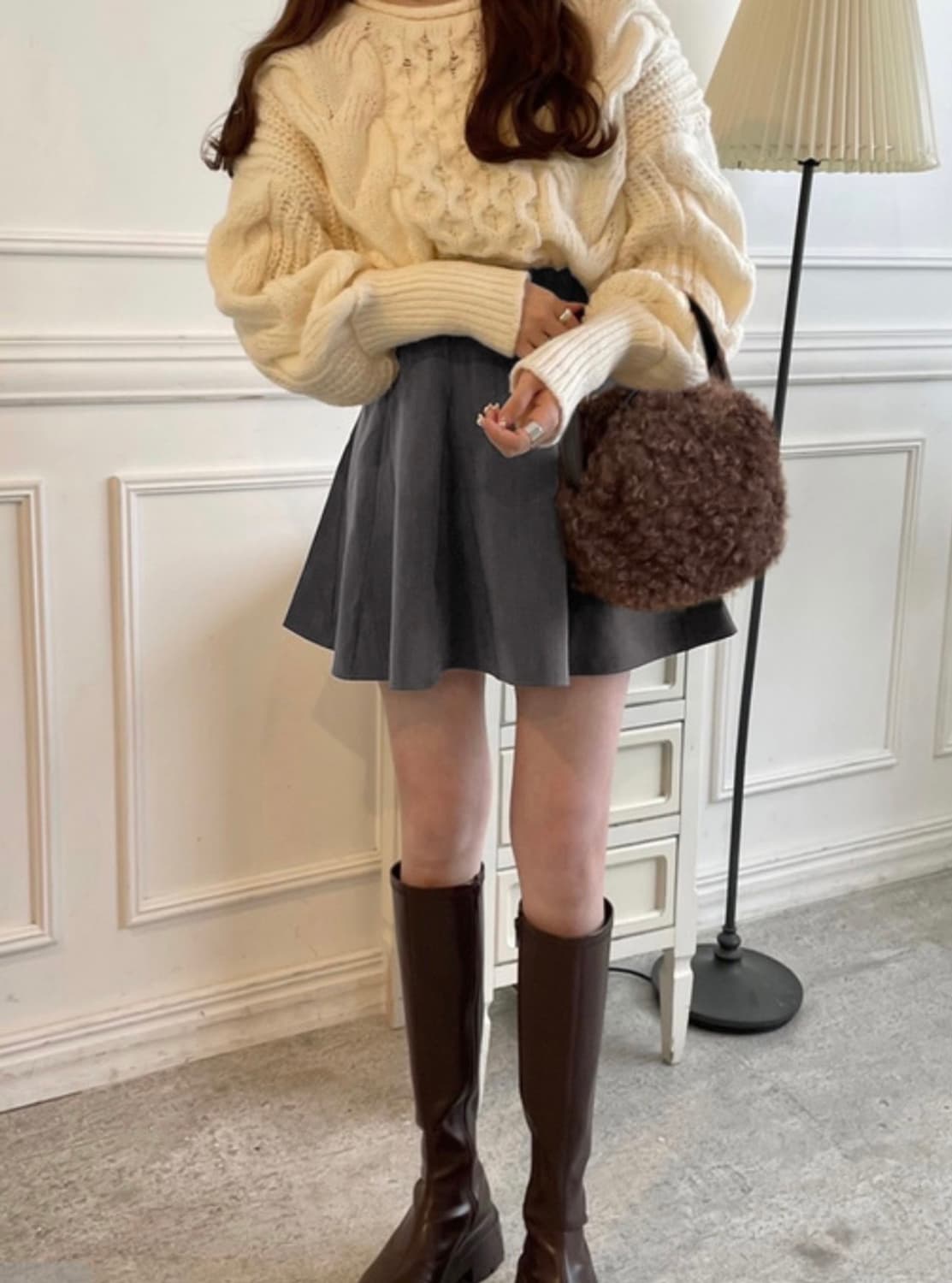 grl 그레일 플레어 스커트 아이보리 /스나계양산형양지뢰지뢰계걸리히메갸루 상품이미지5