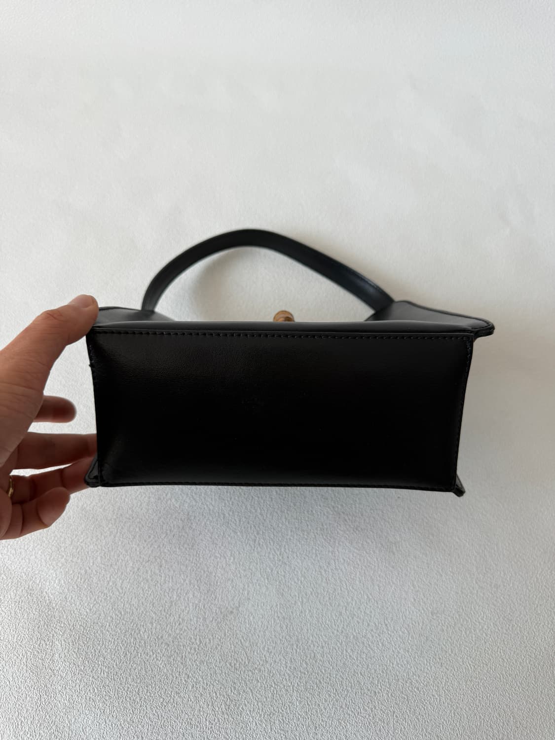 MADE IN ITALY 레더 뱀부 토트백(크로스 가능) 상품이미지6