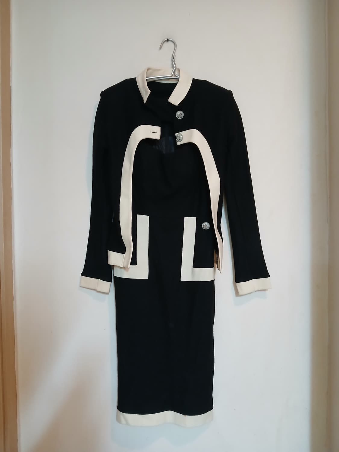 티아라 홀복 자켓 원피스 정장 세트 투피스 캡 배색 섹시 드레스 동대문 상품이미지4