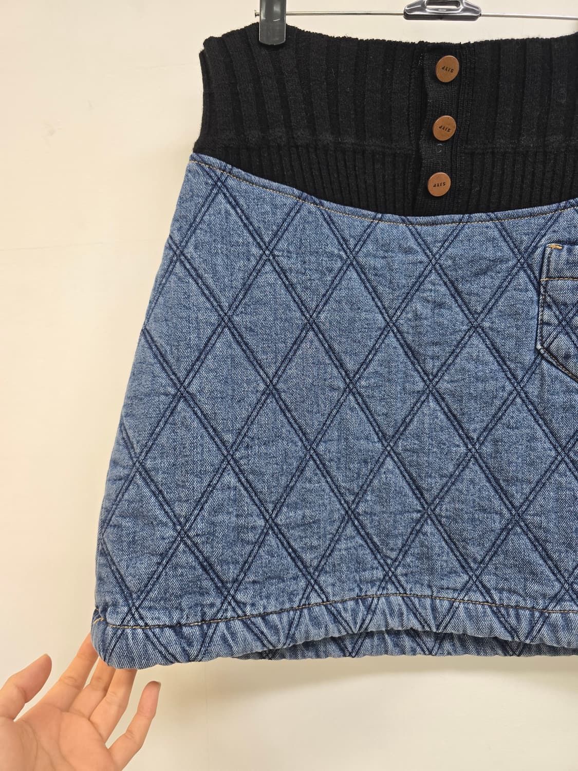 Sjyp 퀼트 데님 겨울 청 스커트 상품이미지6