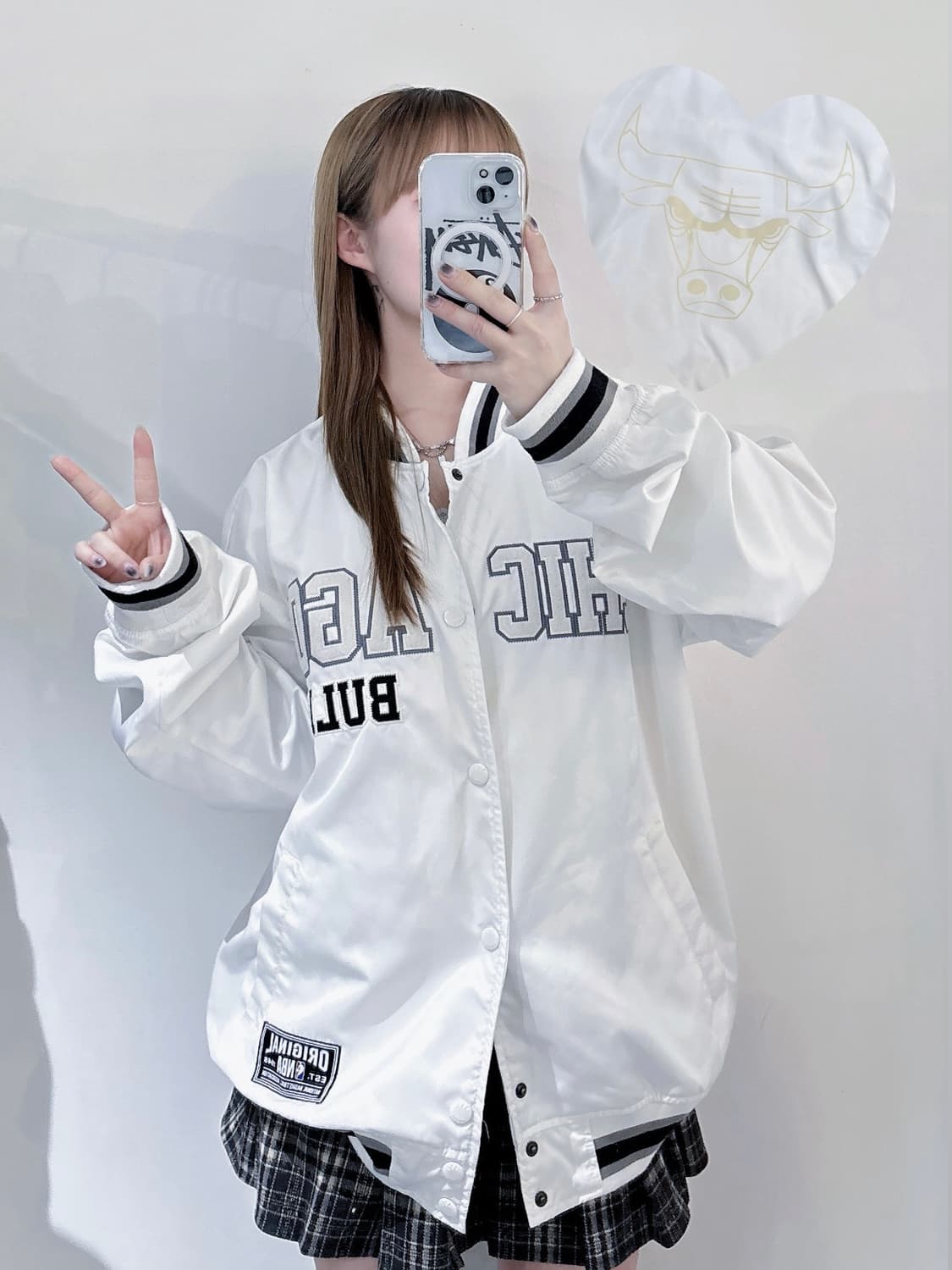 NBA 시카고불스 화이트 스타디움 자켓 상품이미지1