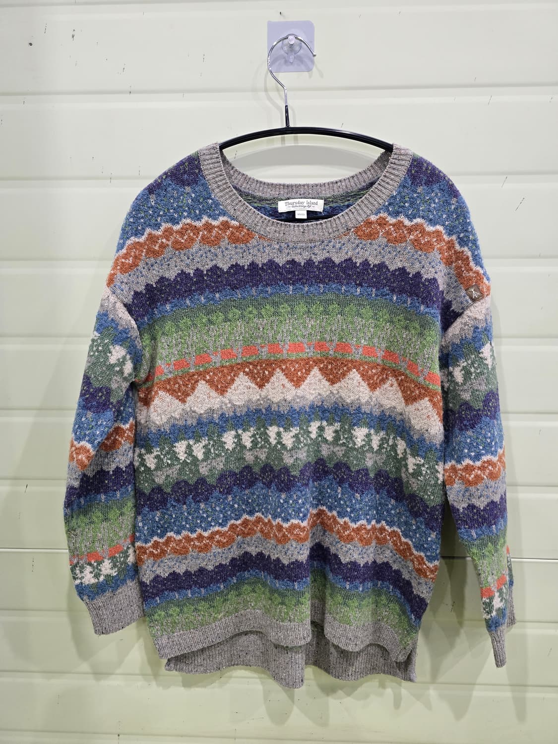 써스데이 아일랜드 빈티지 패턴 니트 S 상품이미지1