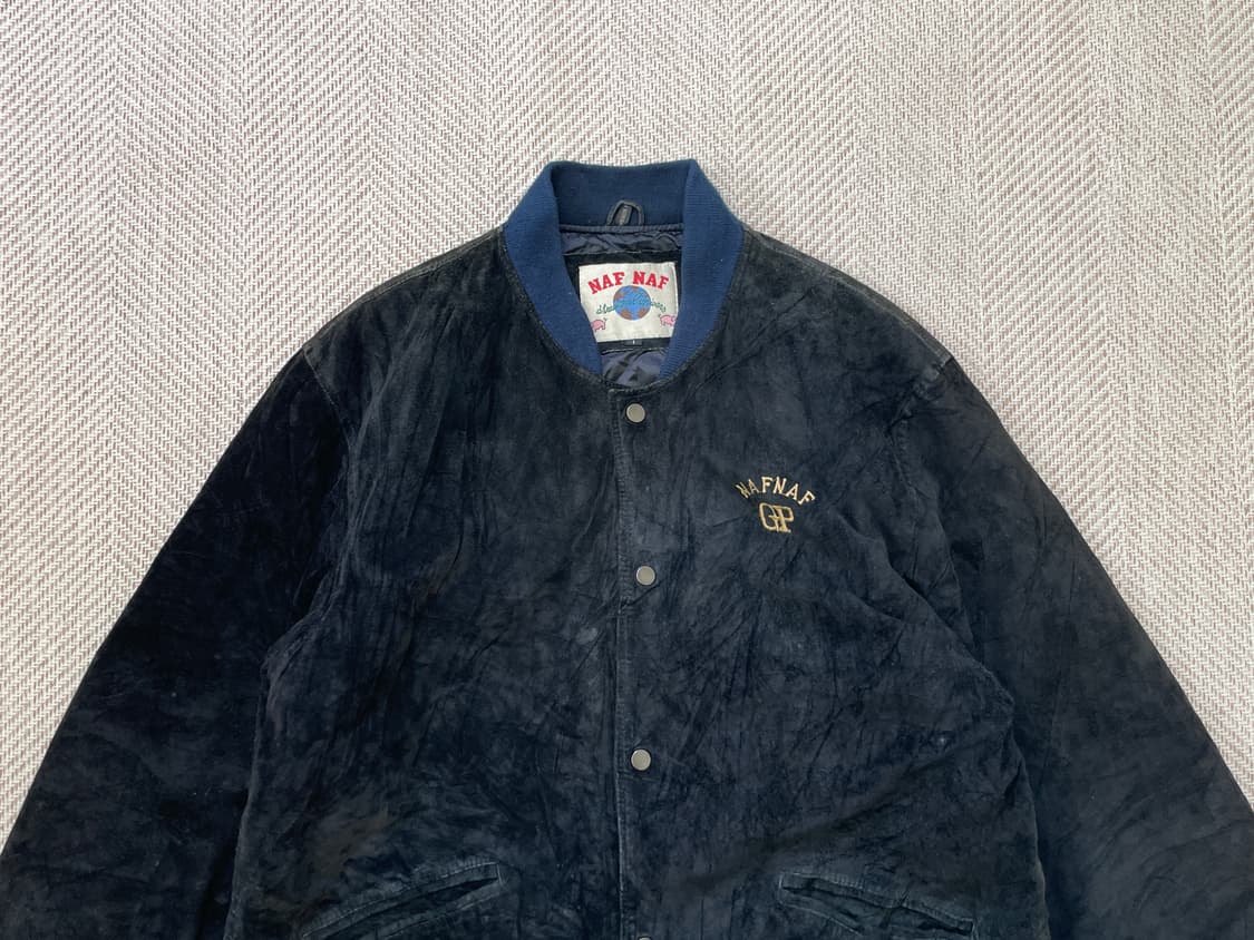 Naf naf 빈티지 스웨이드 레더 패치 바시티 자켓  J04221 상품이미지6
