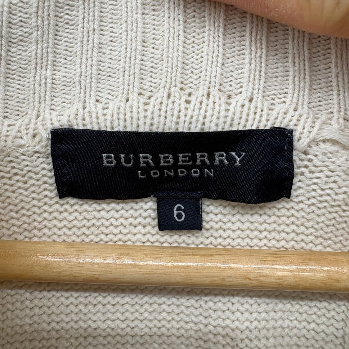버버리 여성 니트 집업 아이보리 XL 상품이미지4