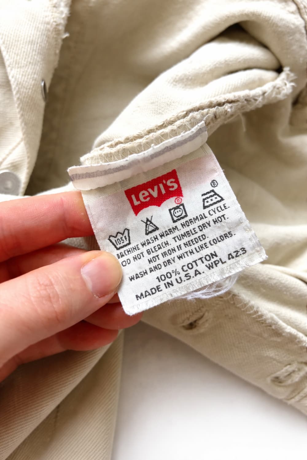 90s 리바이스 501 베이지 데님 32" USA MADE 상품이미지6
