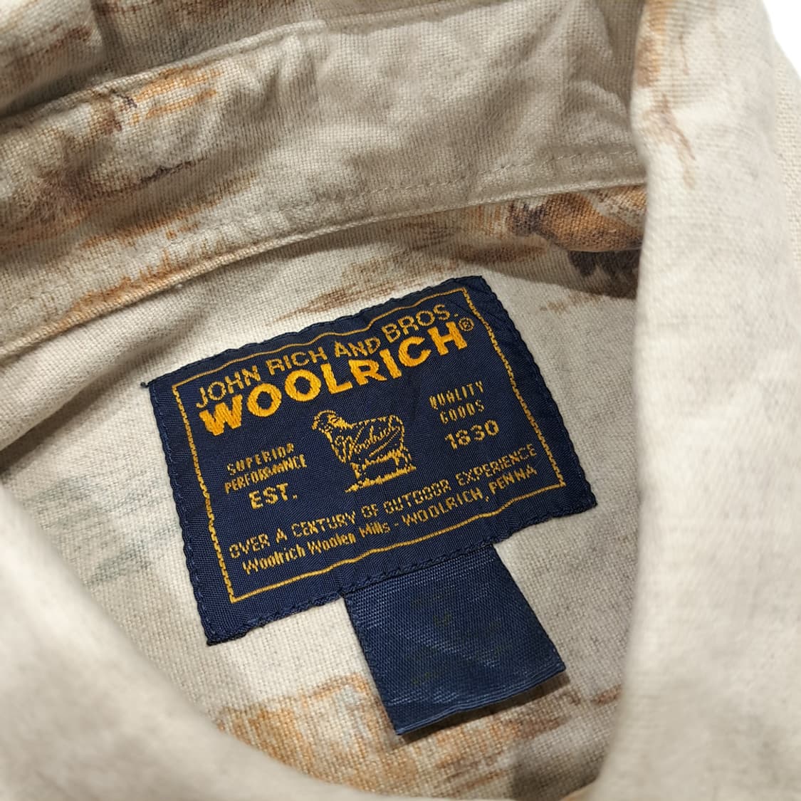 CL341 M 울리치 90s 코튼 버팔로시닉프린트 베이지 셔츠 남방 상품이미지3