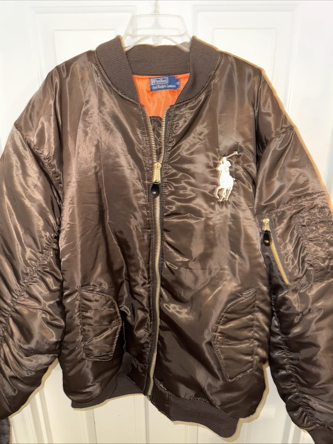 05FW 폴로 랄프 로렌 클래식 빅포니 항공 다운 패딩 브라운 상품이미지1