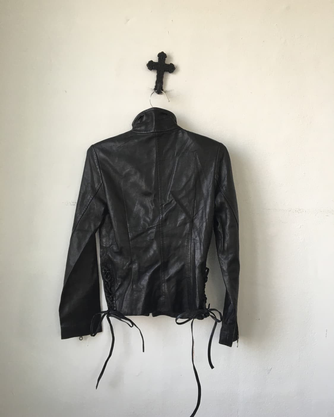 Side lace up point lamb leather jacket 상품이미지3