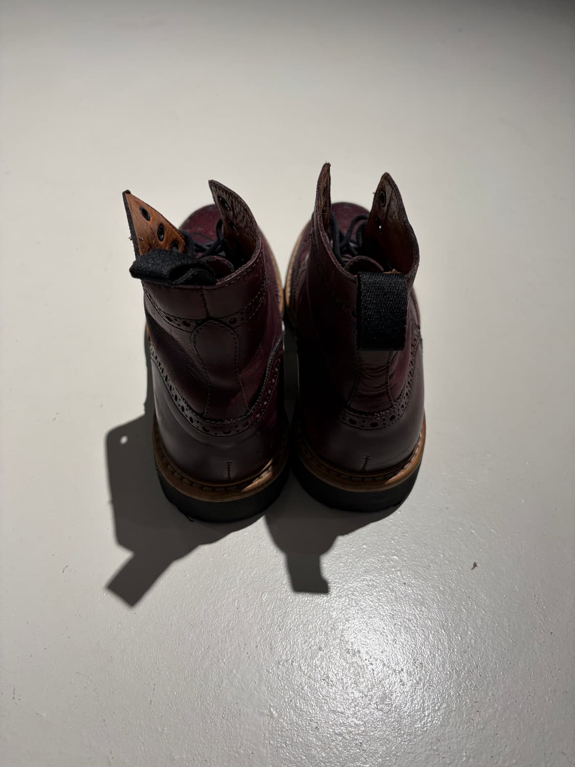 지안카를로 모렐리 웨스턴 버건디 브로그 윙팁 부츠 상품이미지3