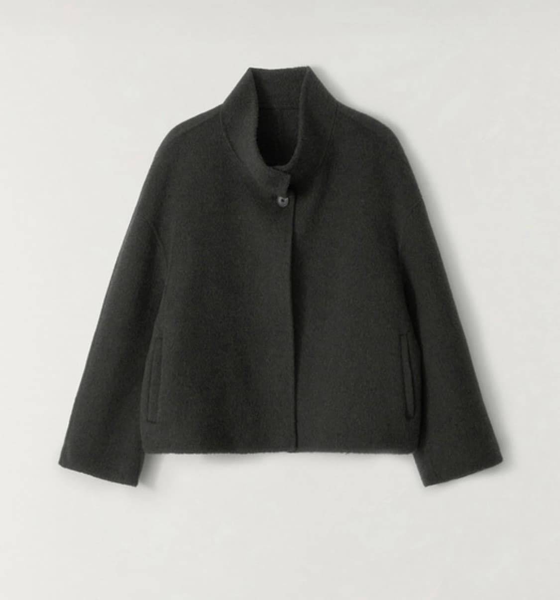 더라우스트 핸드메이드 하이넥 울 숏코트 GRAY 상품이미지2