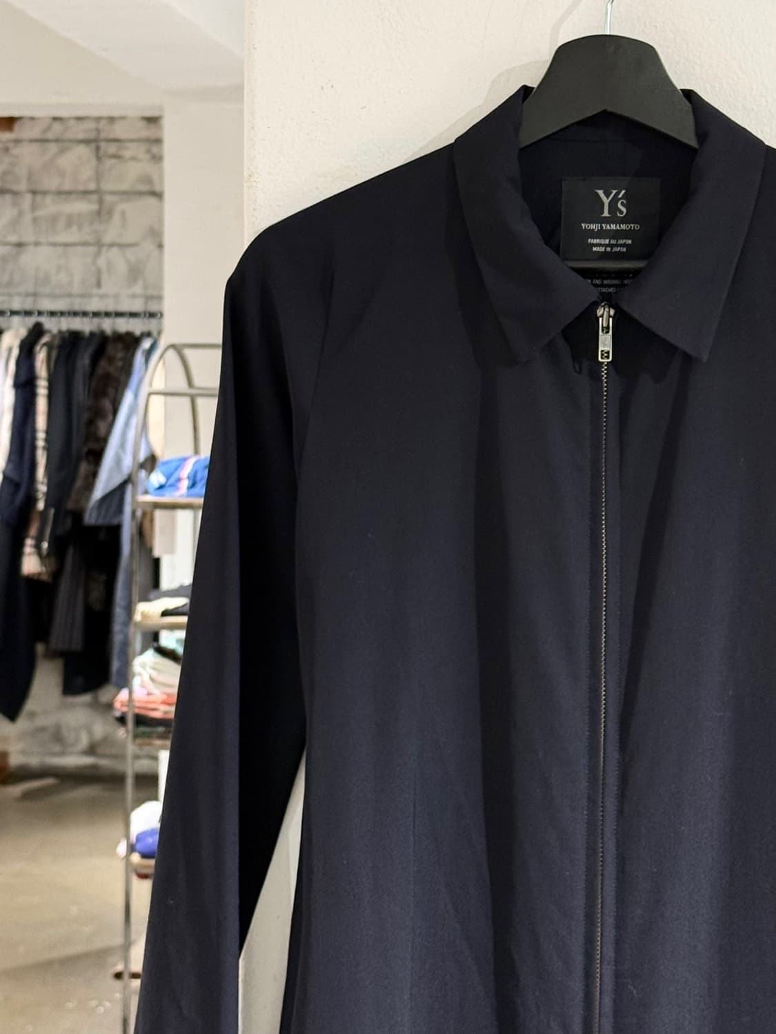 와이즈 다크네이비 울 개버딘 셔츠 집업 자켓 상품이미지2