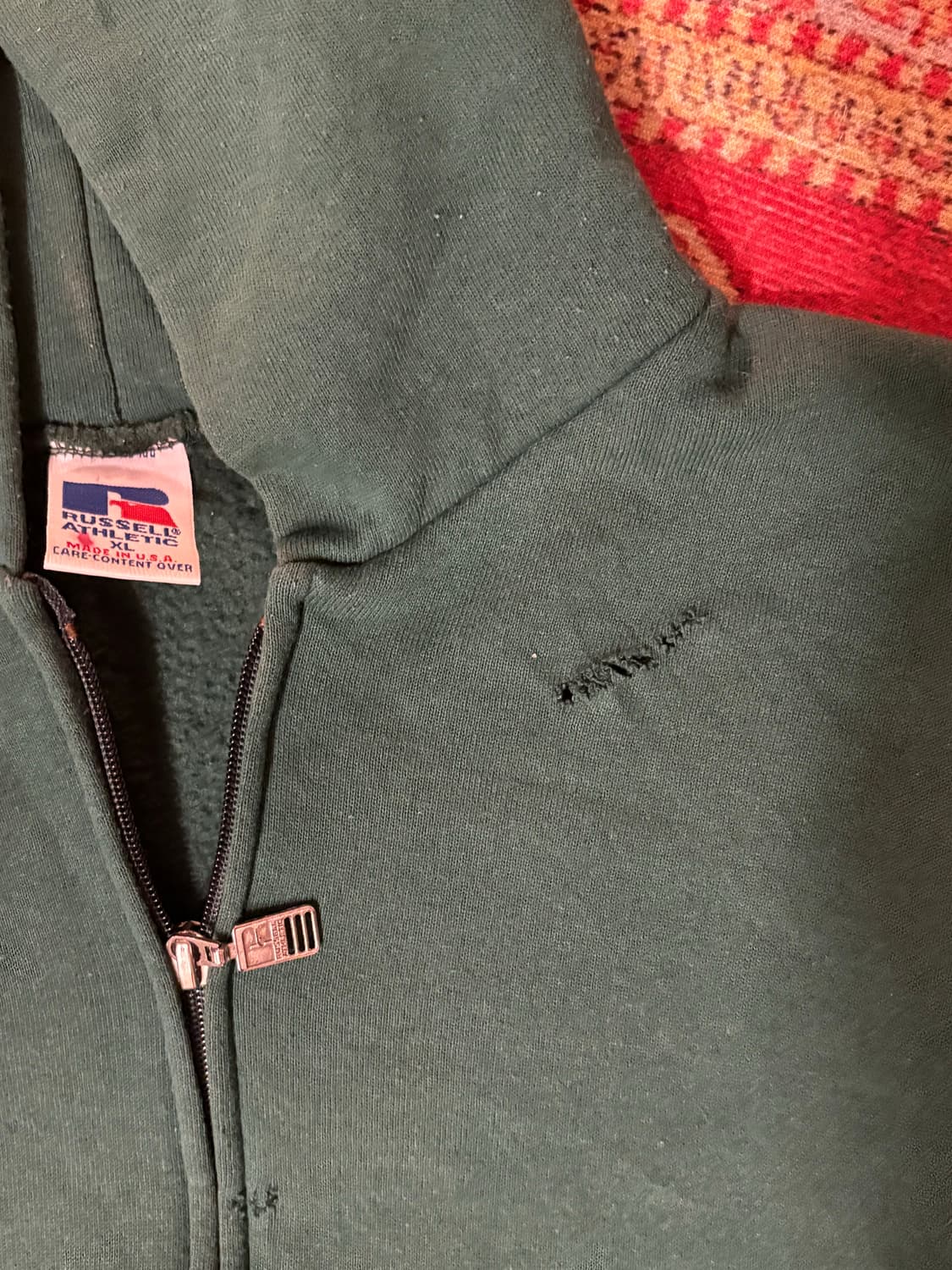 90s 미제 러셀 빈티지 후드집업 그린 상품이미지3