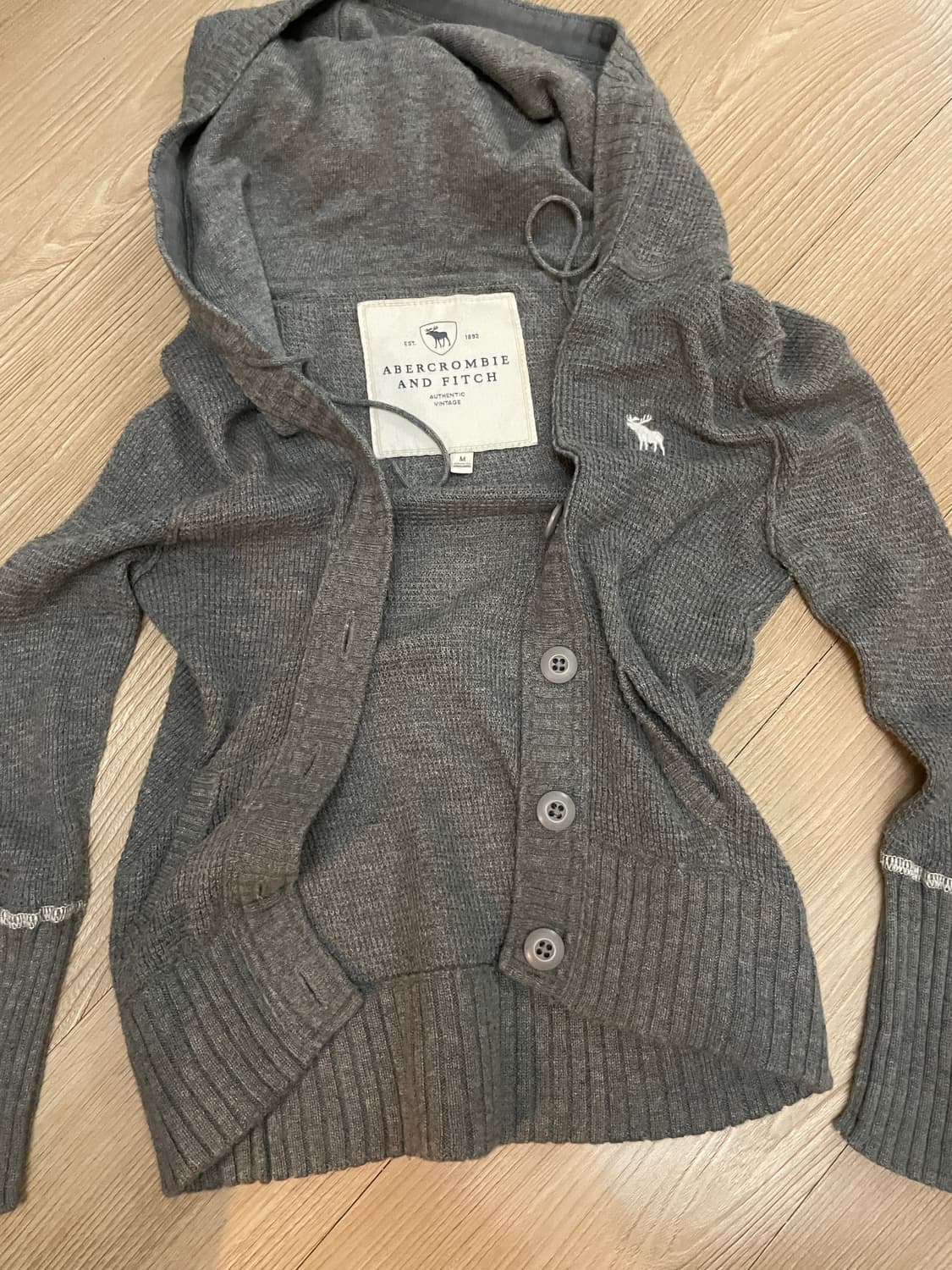 아베크롬비 니트 후드 가디건 그레이 상품이미지1