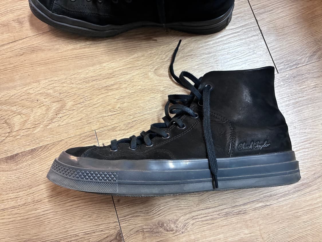 척테일러 블랙 스웨이드 하이탑 스니커즈 상품이미지7