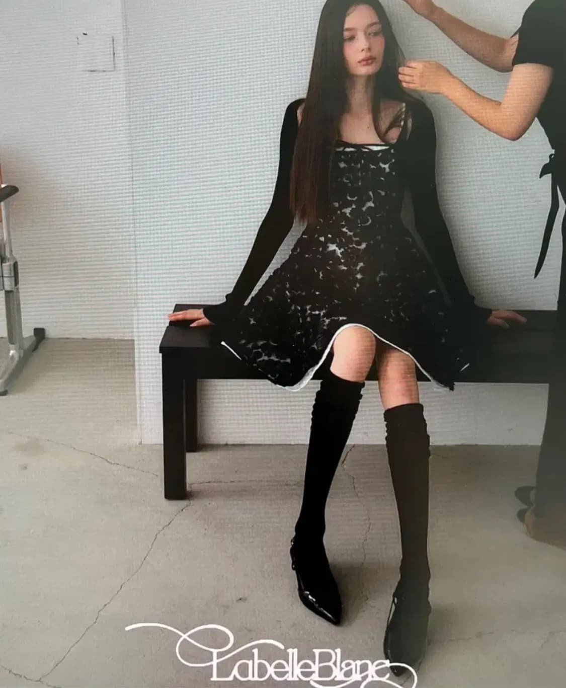 라벨르블랑 로즈 누아 블랑 원피스+가디건 상품이미지2