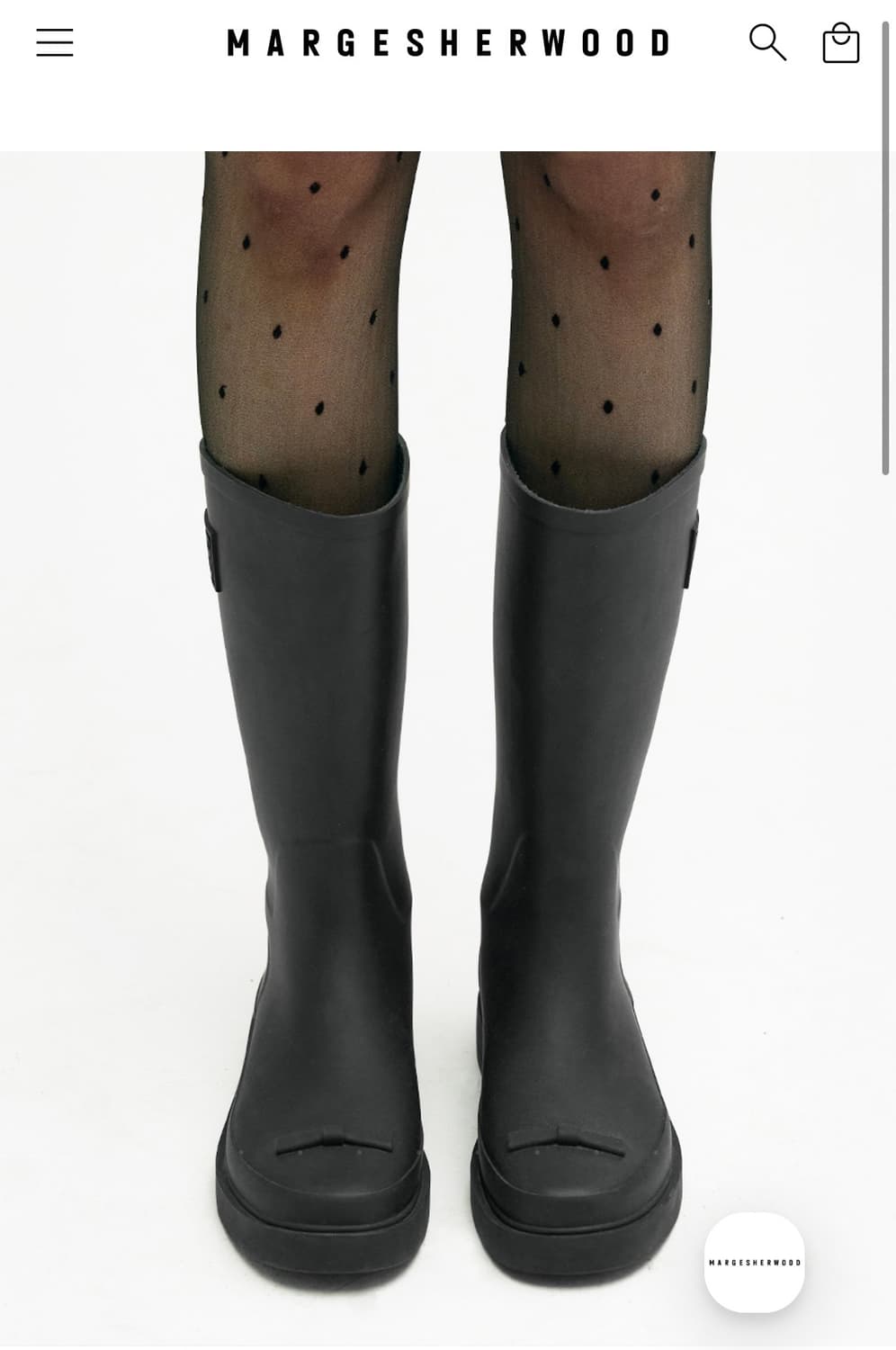 마지셔우드 리본 러버 부츠 (롱/블랙) 상품이미지2