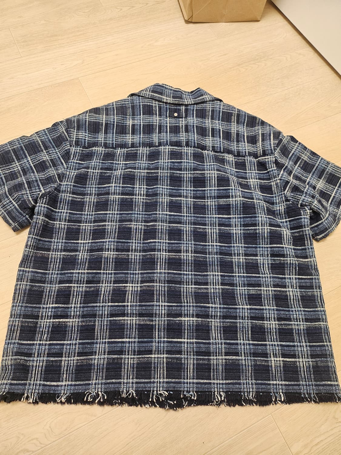  24SS SYSTEM 이태리 셔닐 체크 반팔 셔츠 105 상품이미지2