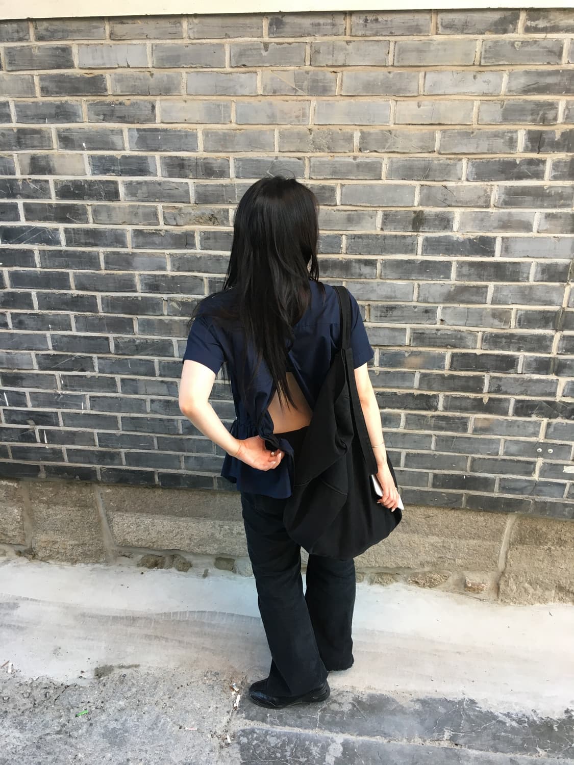 사카이 럭 15aw 드로우 스트링 백 오픈 블라우스 상품이미지8