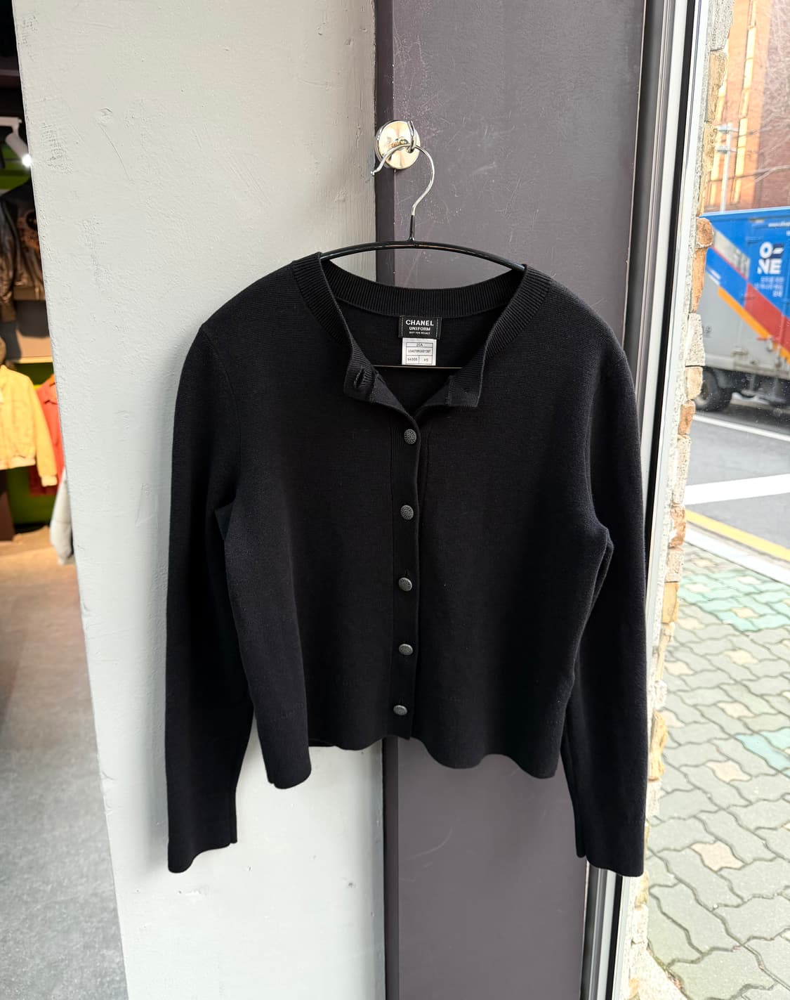 XS/ 샤넬 유니폼라인 은장버튼 라나울 가디건 상품이미지2