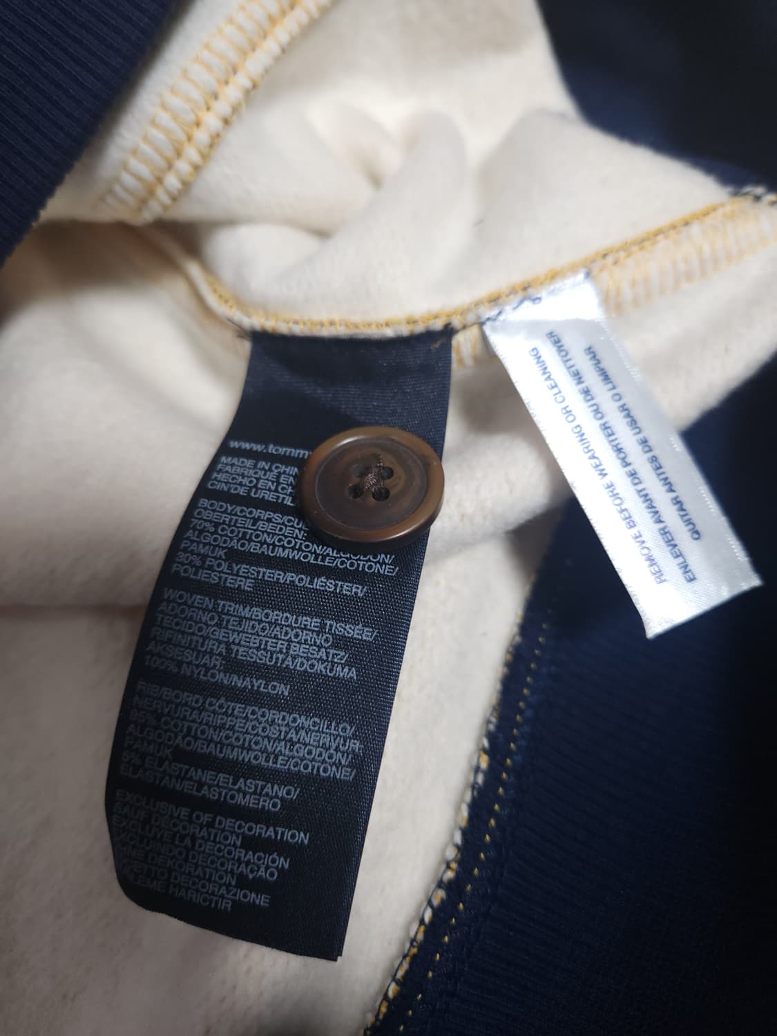 타미힐피거 기모 하프넥 맨투맨, M 상품이미지6