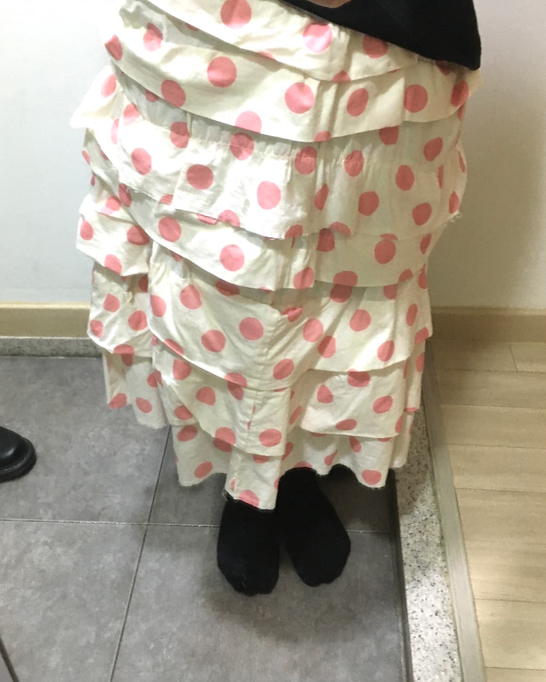 꼼데가르송 트리콧 핑크 도트 프릴 캉캉 스커트 상품이미지3