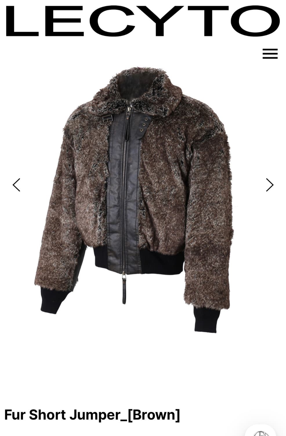 구매))) 레씨토 퍼 숏 점퍼 브라운 상품이미지1