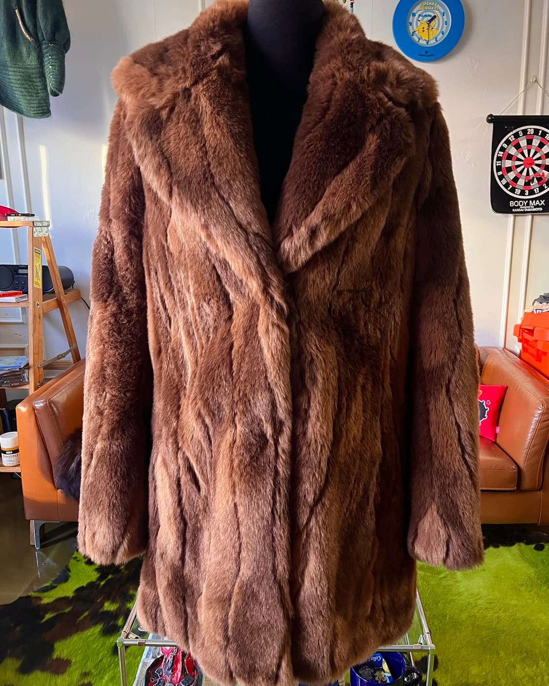 2000s Abecrombie & Fitch Brown Fur Coat 상품이미지2