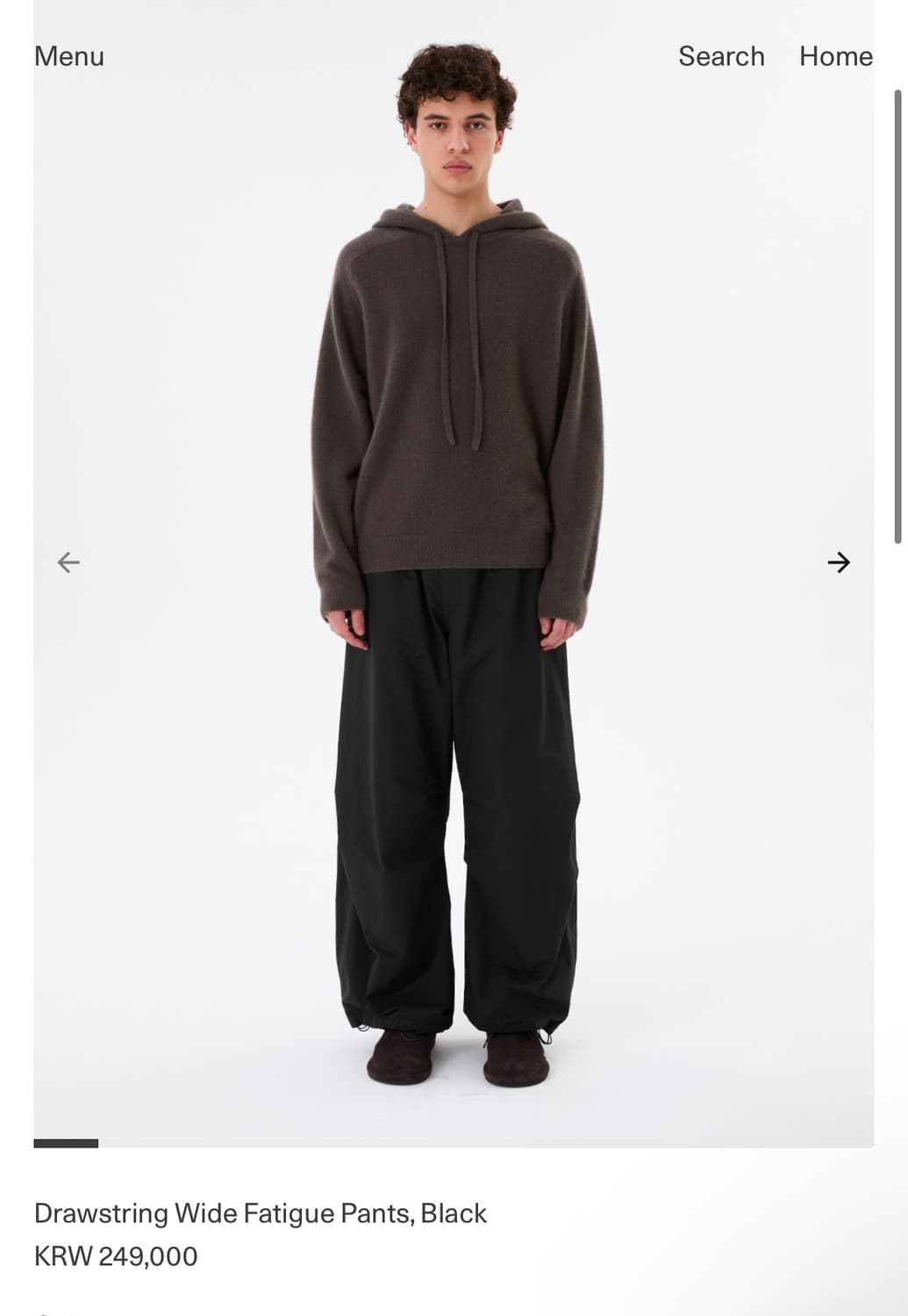 구매m)아모멘토 Drawstring Wide Fatigue Pants 상품이미지1