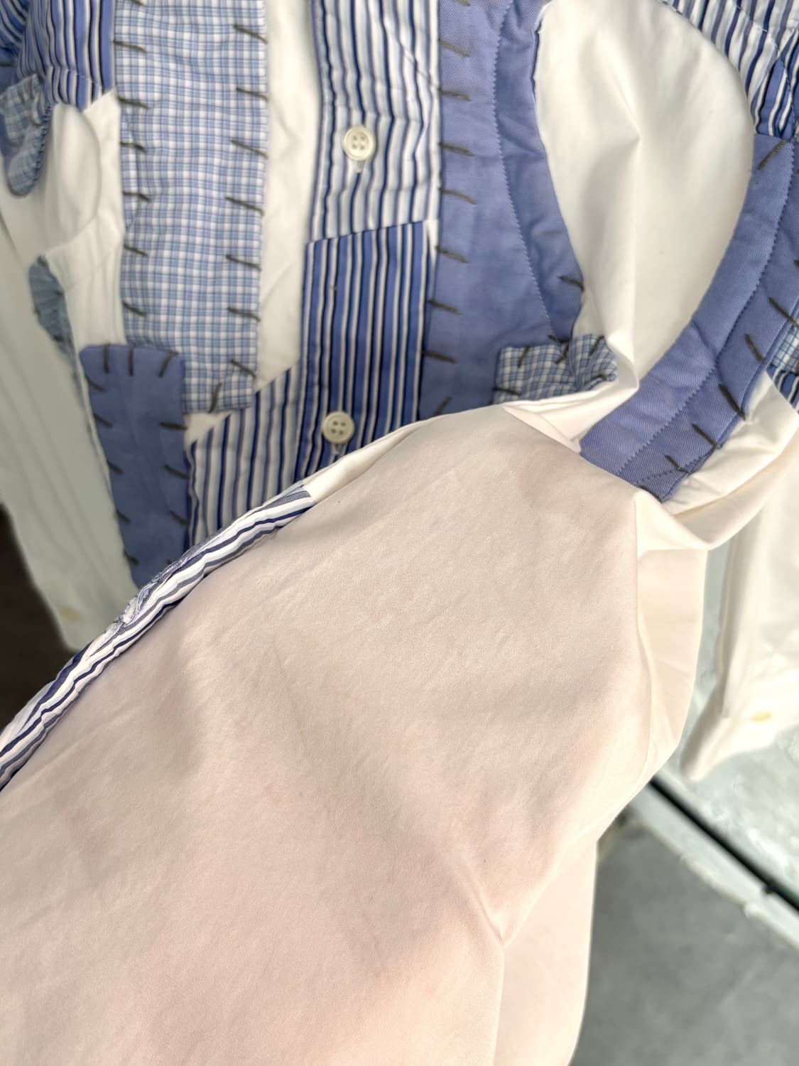 꼼데가르송 SHIRT 패치워크 화이트 셔츠 상품이미지4