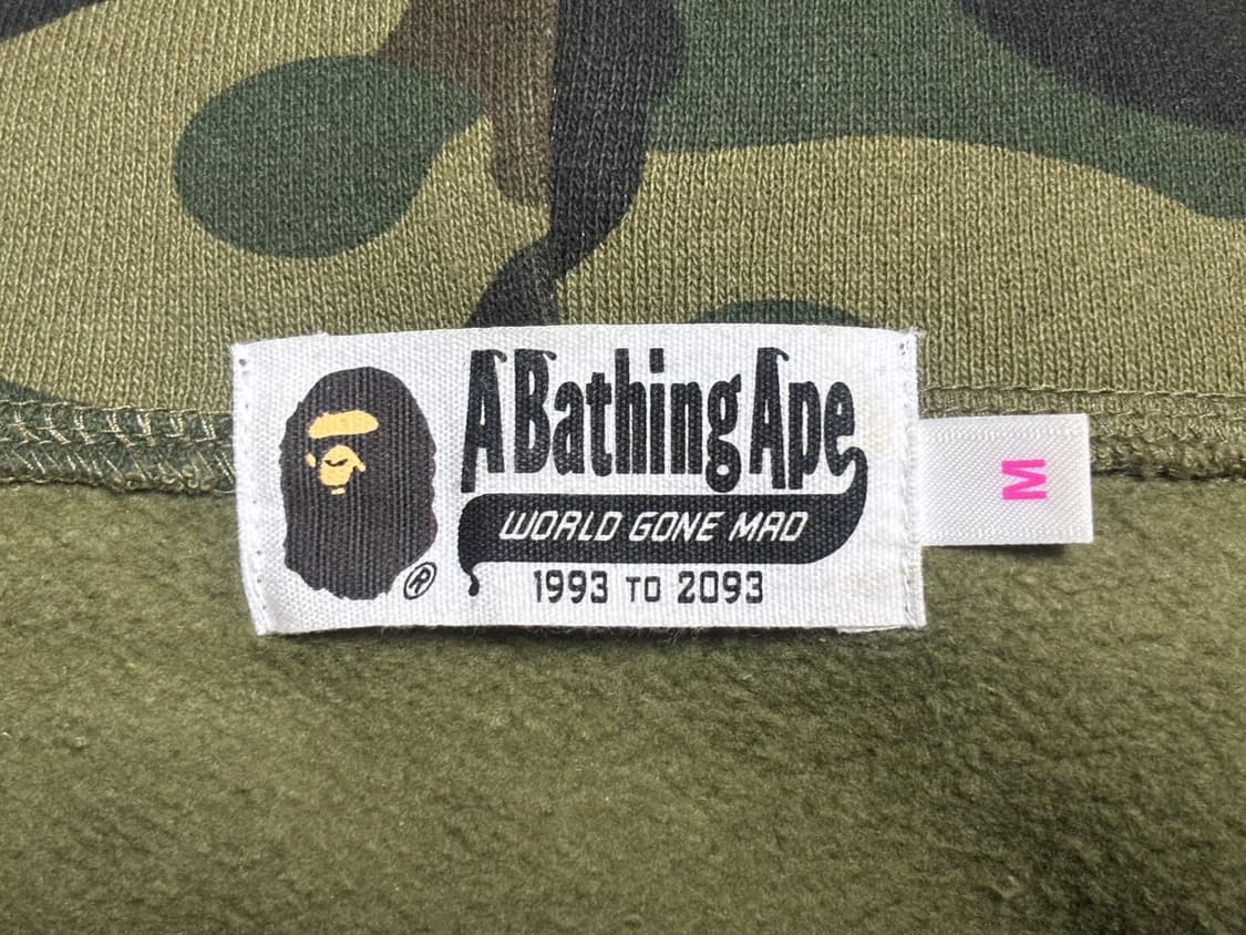 M 베이프 퍼스트 카모 샤크 풀 집 후드 아미그린 상품이미지2