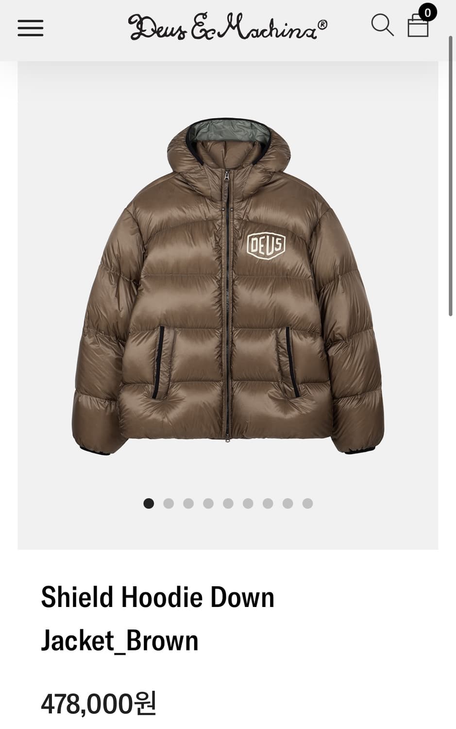 [L size] 데우스 패딩 갈색 Deus down jackt Brown 상품이미지2