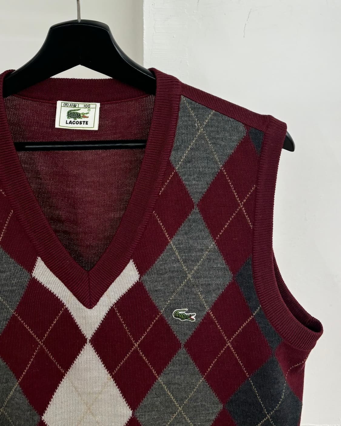 라코스테 아가일 패턴 니트 베스트 상품이미지4