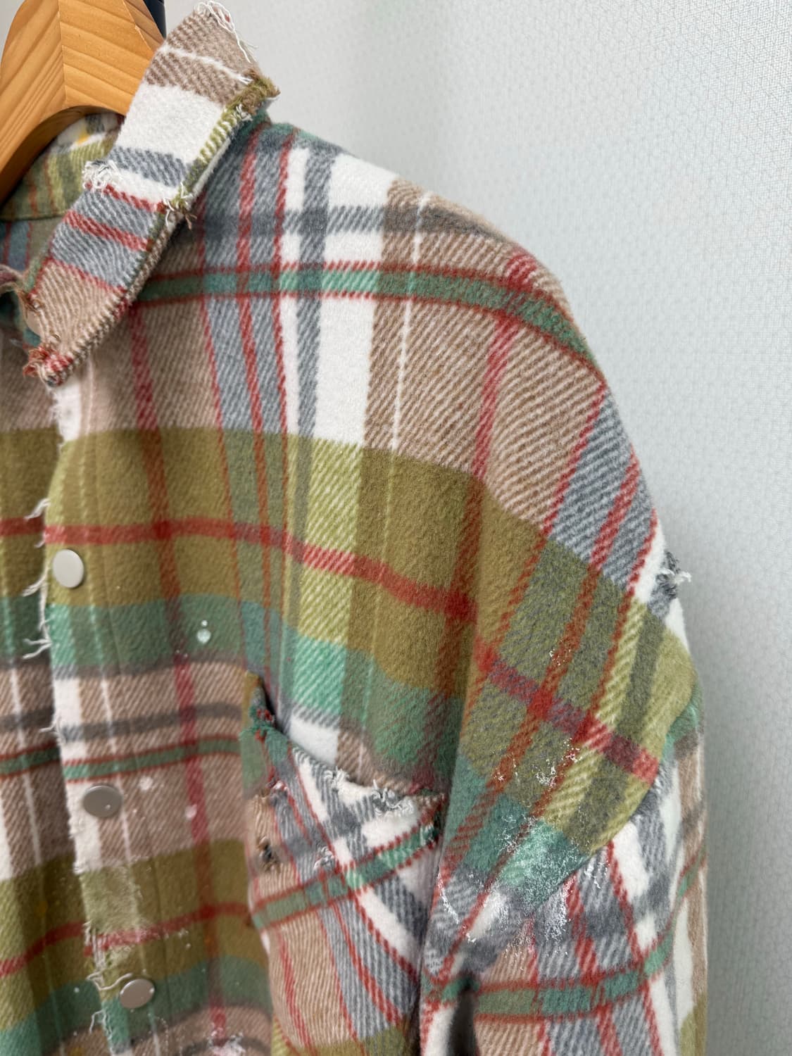 빈티지 디스트레스드 체크 셔츠 상품이미지3
